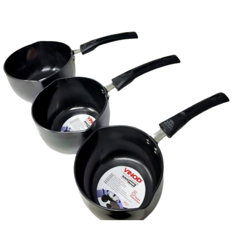 Vinod Black Pearl Hard Anodized Milk Pan Set of 3 pcs
