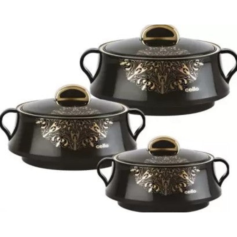 Cello Midas Pack of 3 Thermoware Casserole Set  (500 ml, 1000 ml, 1500 ml)