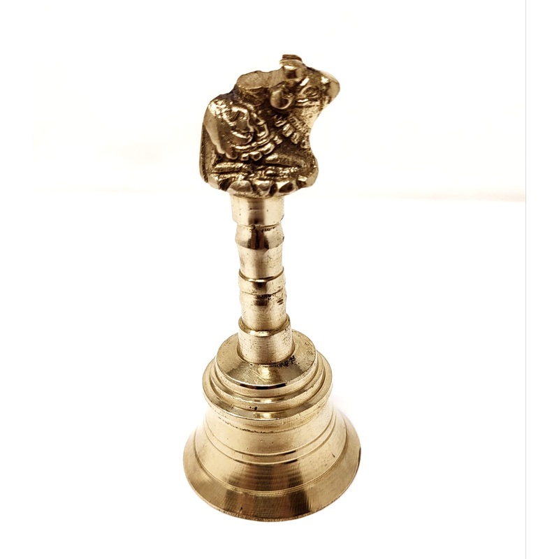 Tabakh 4" Hand Held Service Bell 2 Inch Diameter - Polished Brass