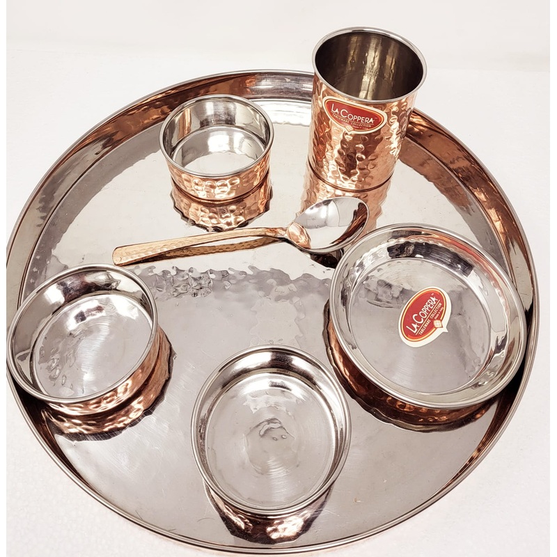 Tabakh Copperware 7 Pcs Royal Thali Set