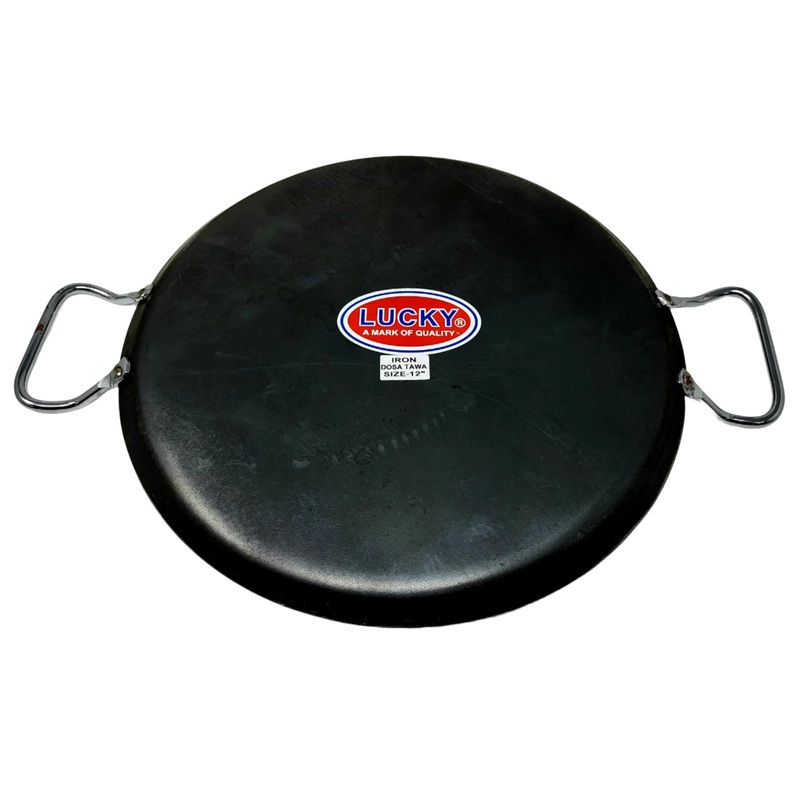 Tabakh Lucky Iron Dosa Tawa 12 Inches Double Handle