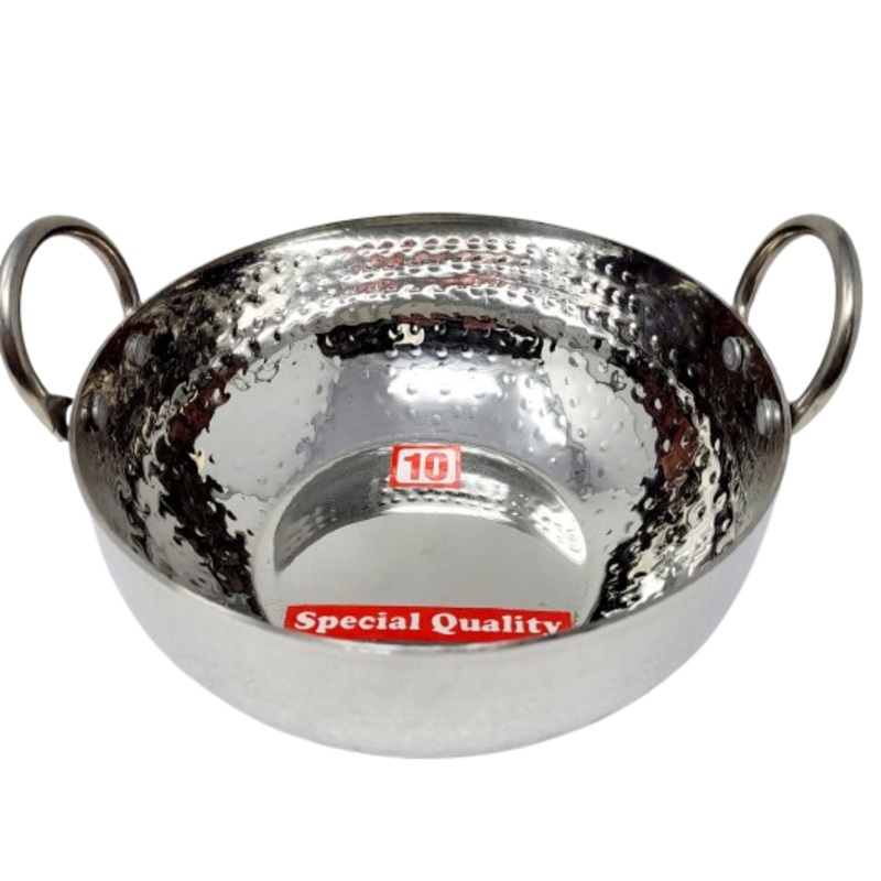 TABAKH Stainless Steel Kadai Flat Bottom