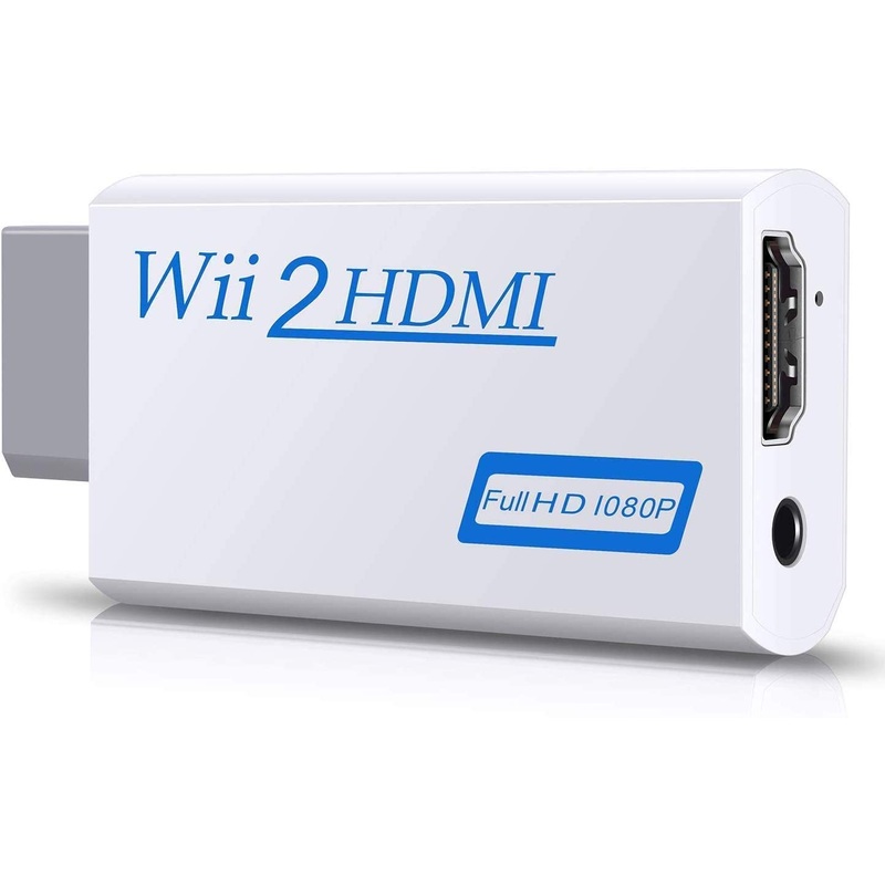 Wii Hdmi Converter Adapter, Goodeliver Wii to Hdmi 1080p Connector Output Video 3.5mm Audio - Supports All Wii Display Modes, White