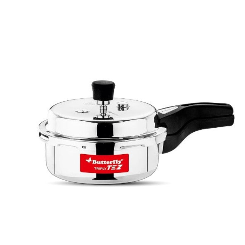 Butterfly Stainless Steel Tez Triply Pressure Cooker 2 Liter