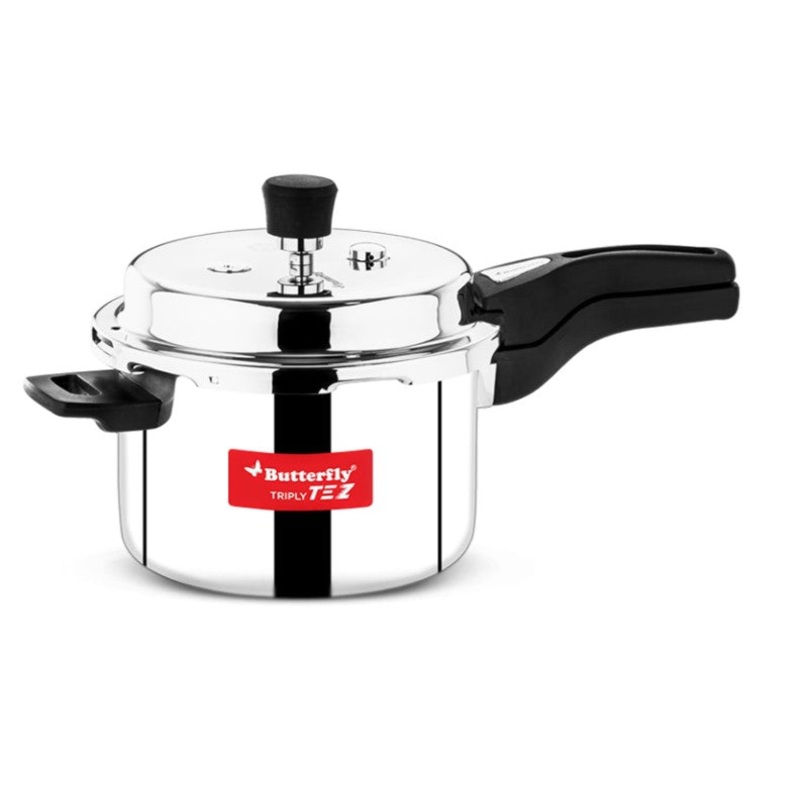 Butterfly Stainless Steel Tez Triply Pressure Cooker 5 Liter