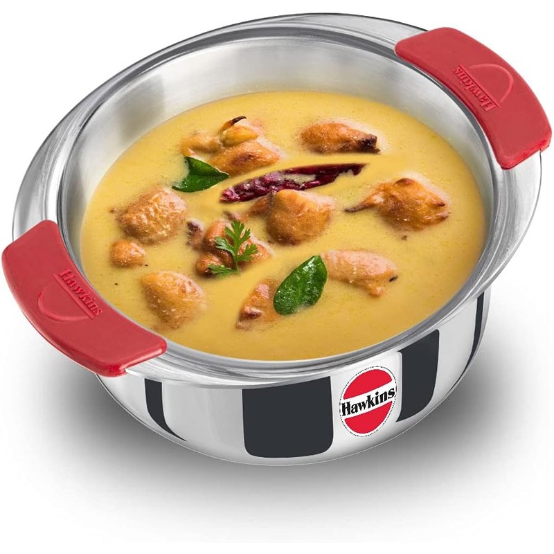 HAWKINS Tri-Ply Stainless Steel Patila/Bhagona/Tope/Sauce Pan, 2 Litre, SSP20