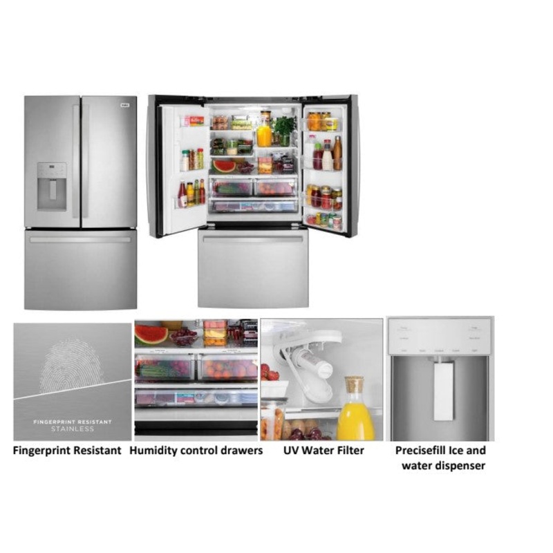 Mabe MFO26JSPFFS Refrigerator 26 cu. ft. Stainless Steel French Door Refrigerator 220V-240V 50-60Hz