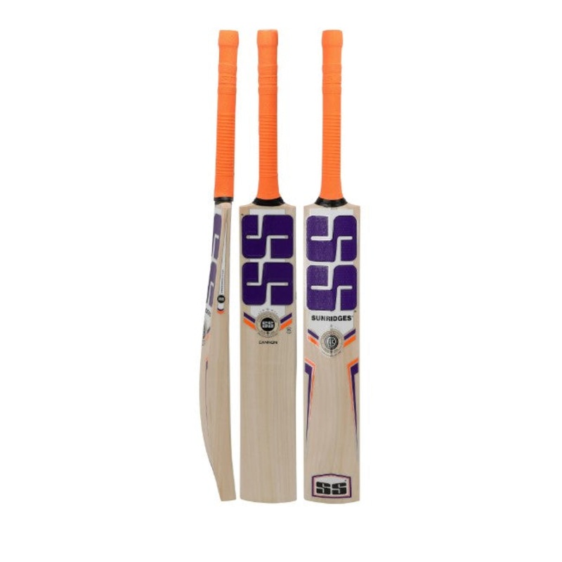 SS Cannon Kashmir Willow Leather Ball Cricket Bat Adult Size - Short Handle (Cover Included)
