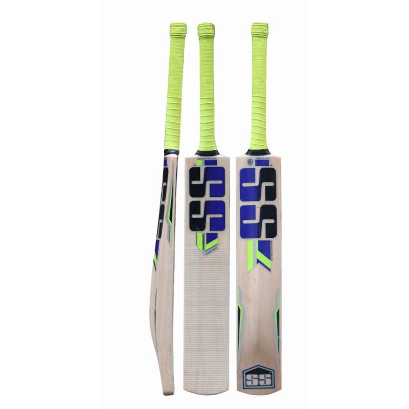 SS Super Power Kashmir Willow Leather Ball Cricket Bat Adult Size - Short Handle (Cover Included)
