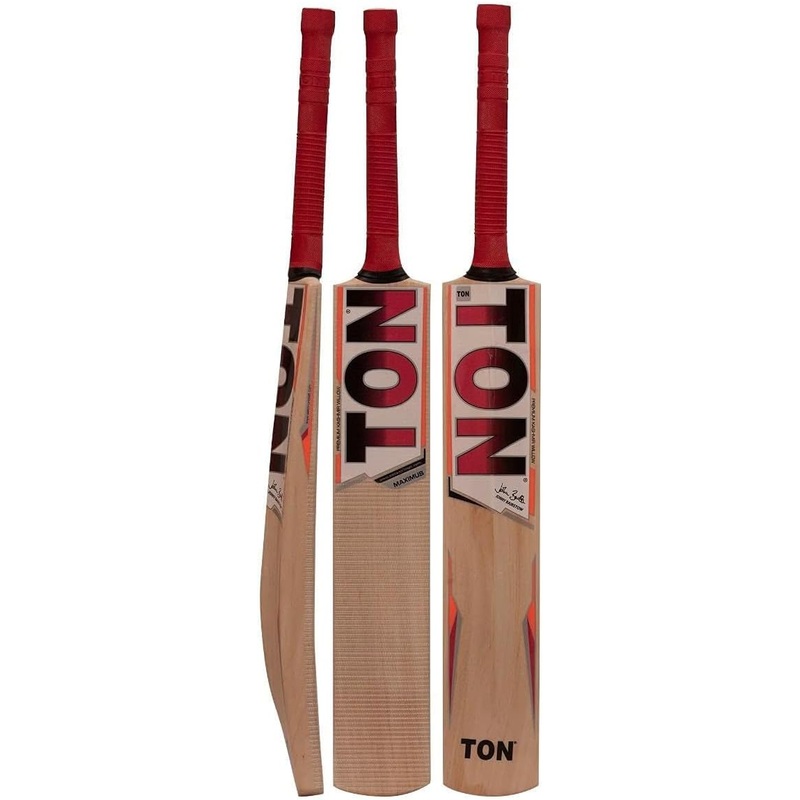 SS Ton Maximus Kashmir Willow Leather Ball Cricket Bat Adult Size - Short Handle (Cover Included)
