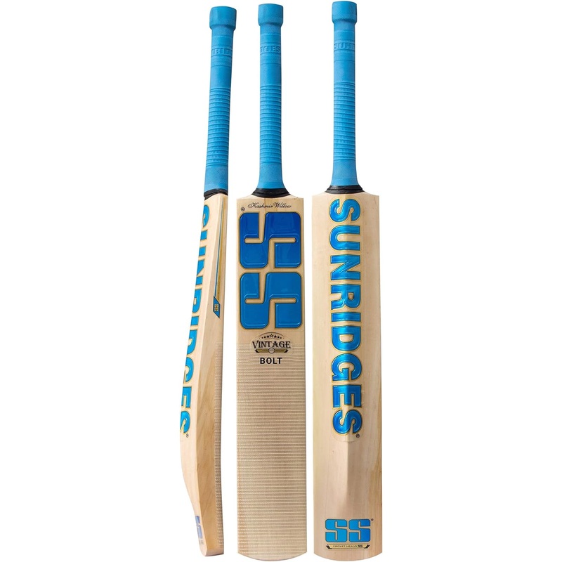 SS Vintage Bolt Kashmir Willow Leather Ball Cricket Bat Adult Size - Short Handle (Cover Included)