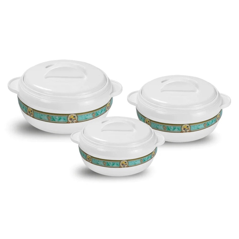 TABAKH Hotpot Stainless Steel Insulated Casserole Karishma 3 Pcs Set (5000ml + 8000ml + 12000ml)