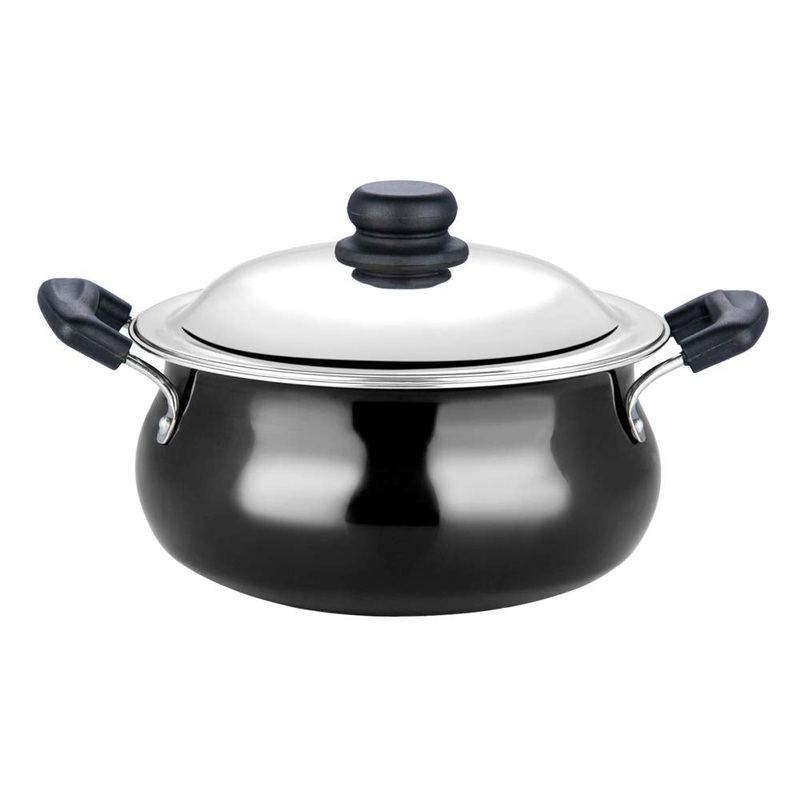 Vinod Hard Anodised Handi With Stainless Steel Lid 3 Liters
