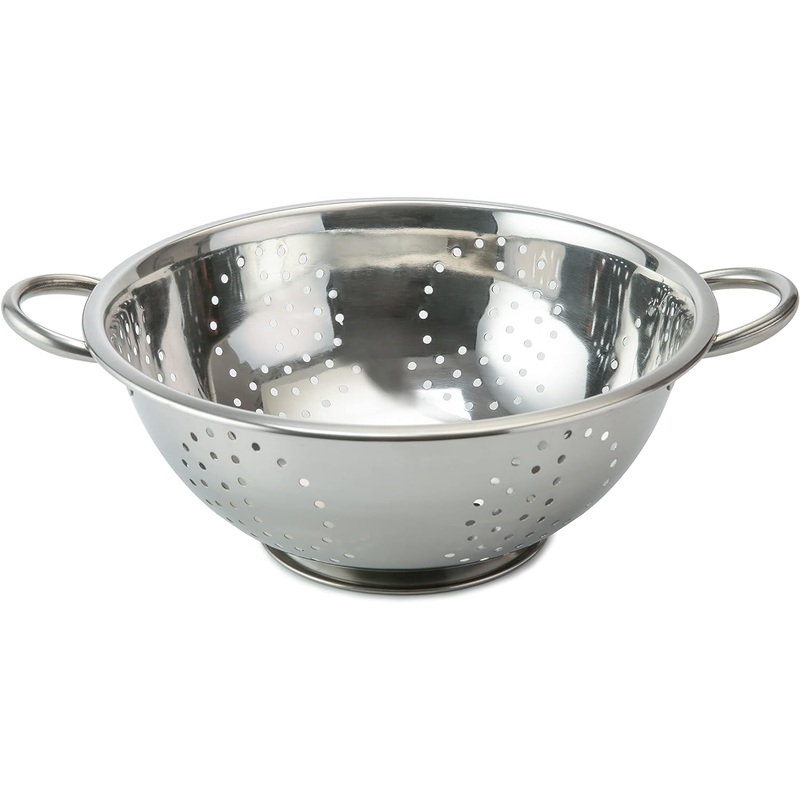 Vinod Stainless Steel Colander | Dishwasher Friendly Strainer | Perforated Base | Suitable For Straining Fruits, Vegetables, Noodles, Pasta, Spaghetti | Steel Handles