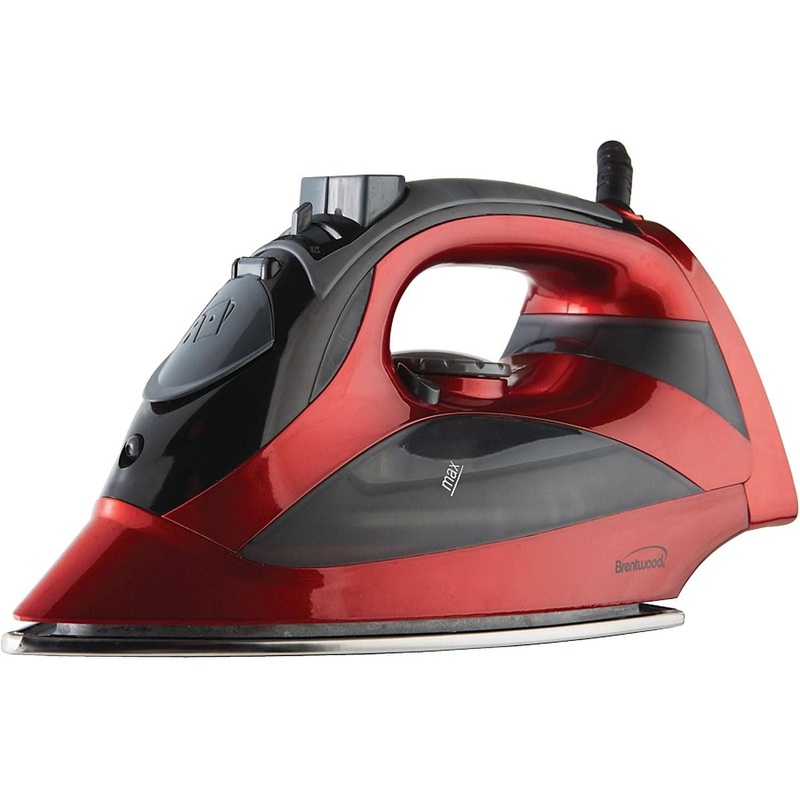 Brentwood Steam Iron with Auto Shut-off Red 110v