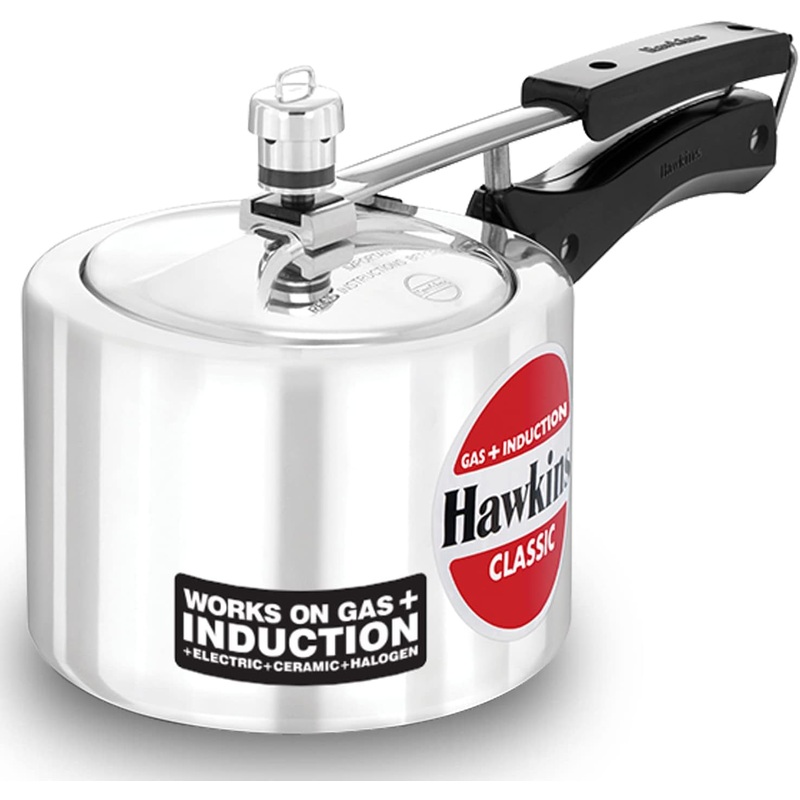 Hawkins ICL2T Classic Aluminum Pressure Cooker 2 Liter Tall Induction Friendly