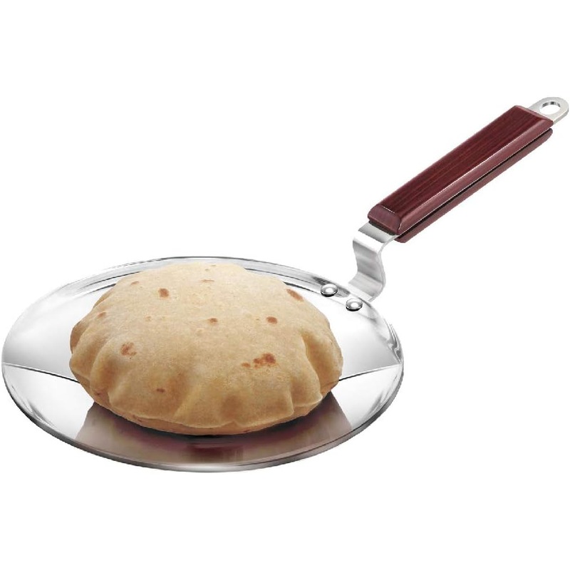 HAWKINS Tri-Ply Stainless Steel Tava with Rosewood Handle, 24 cm (SSTV24)