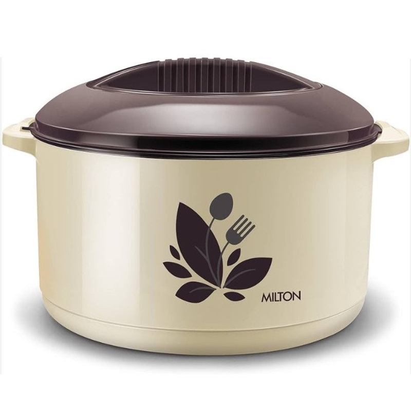 MILTON Orchid 10000 Inner Steel Casserole, 9.64 litres, Dark Brown | PU Insulated | BPA Free |Odour Proof | Food Grade | Easy to Carry | Easy to Store | Ideal for Chapatti | Roti | Curd Maker
