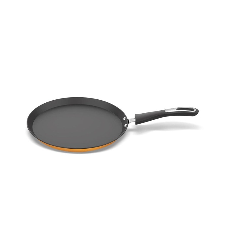 Preethi Dura Collection Non Stick Tawa, 28 cm, Gas & Induction Compatible, 5 Star Non Stick Effect, Turmeric Yellow