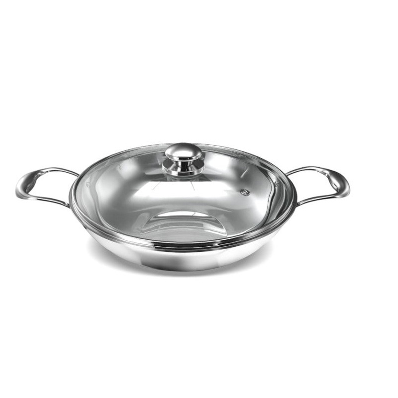 Preethi Metallica Collection Triply Stainless Steel Kadai with Glass Lid, 20 cm, Gas & Induction Compatible, Metal Spatula Friendly