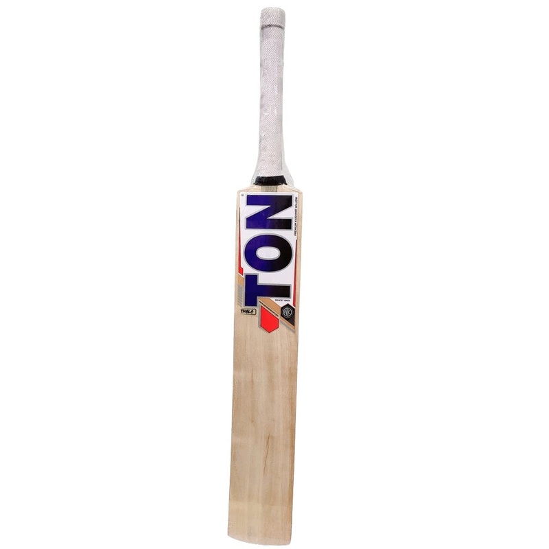 SS Dhoni Premium Kashmir Willow Leather Ball Cricket Scoop Bat Adult Size - Short Handle (Cover Included)