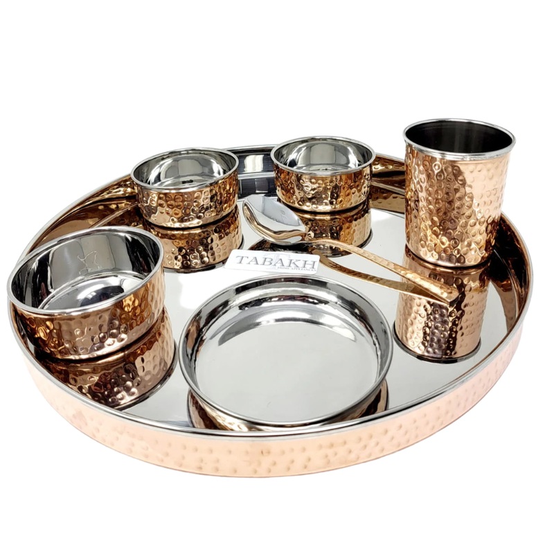 Tabakh Copper and Steel Plate 7 Pcs Set