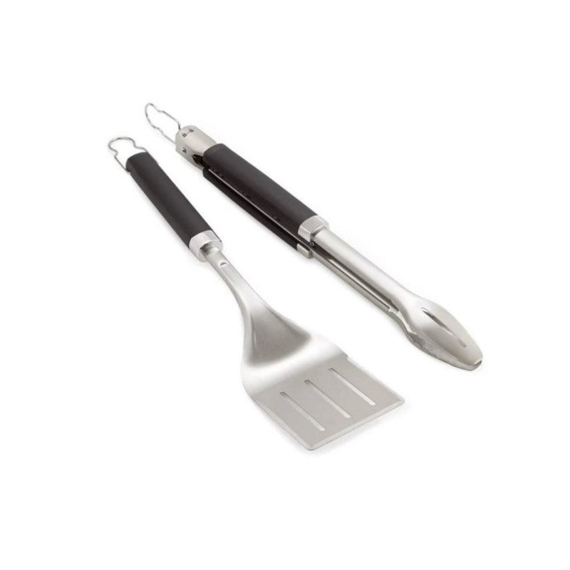 Tabakh Precision Non-Slip Grip Stainless Steel 2-Piece Grill Tongs & Spatula Set