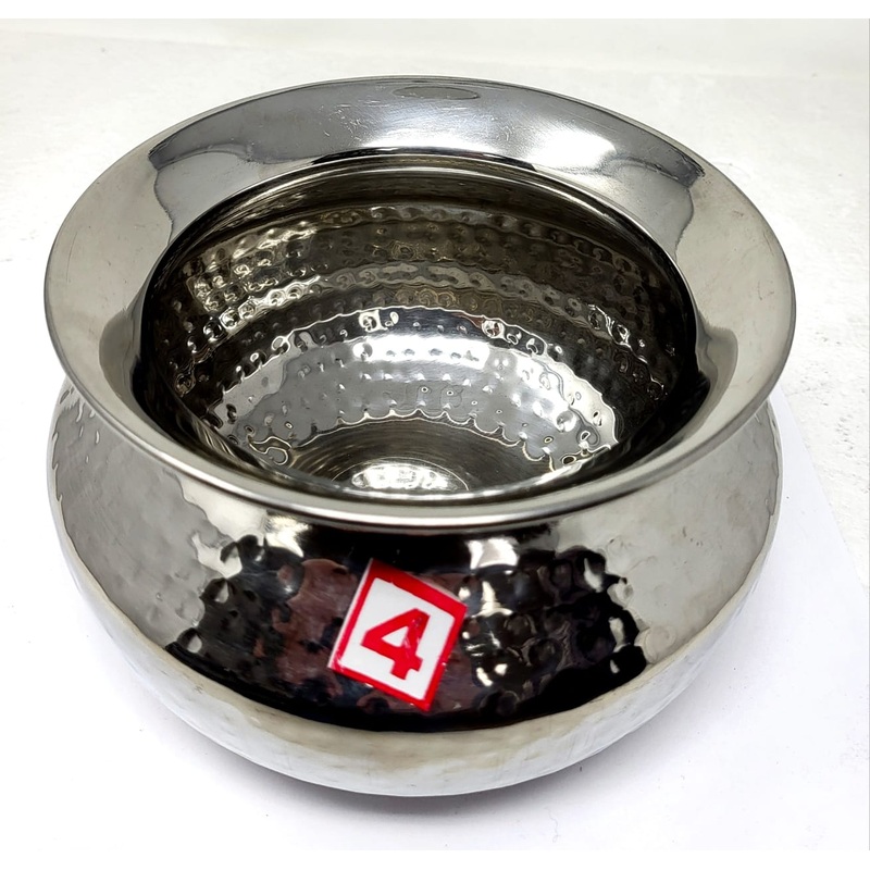 Tabakh Punjabi Style Handi Stainless Steel Size 4