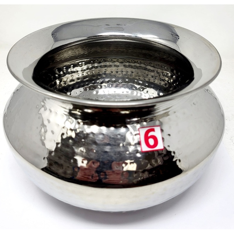 Tabakh Punjabi Style Handi Stainless Steel Size 6