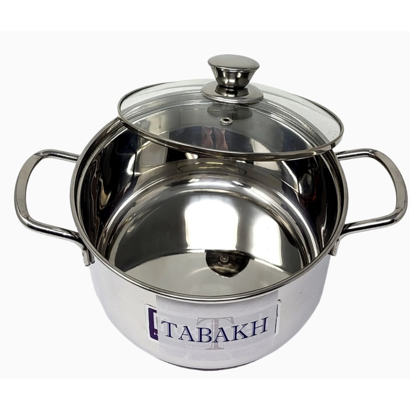 Tabakh Stainless Steel Casserole With Glass Lid 16cm