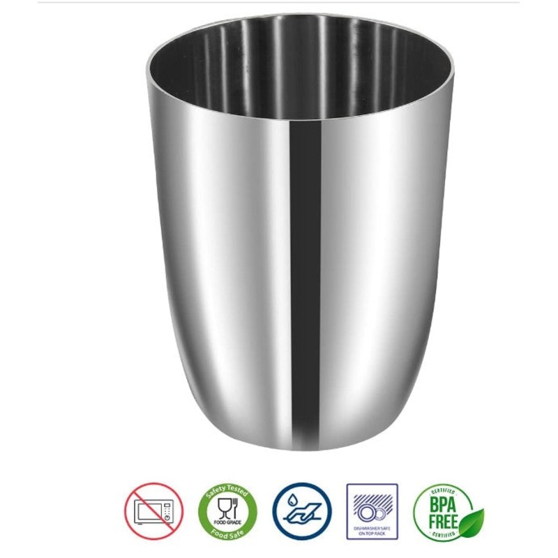 Tabakh Stainless Steel Glass Premium Metal Cups | Juice Glass | 300 ml