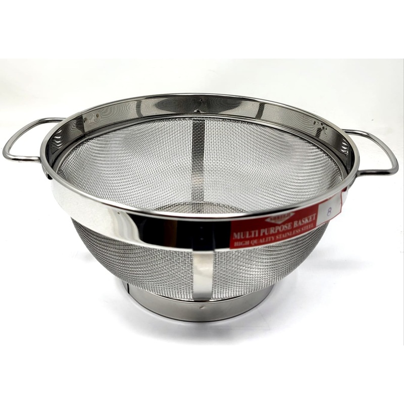 Tabakh Stainless Steel Multipurpose Basket | Fruit Basket | Vegetable Basket (8 Inch Diameter)