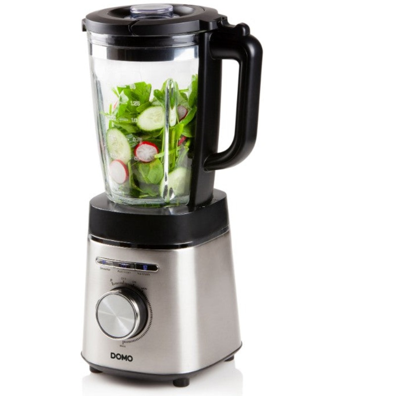 DOMO High Speed Blender with 1.75 L Glass Jug 1400 W - Stainless Steel Black 220v