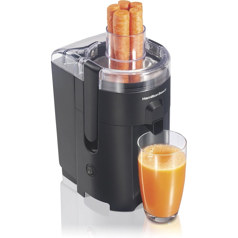 Hamilton Beach Health Smart Juicer Machine, Compact Centrifugal Extractor, 2.4 Feed Chute for Fruits and Vegetables, Easy to Clean, BPA Free, 400W, Black (67500)