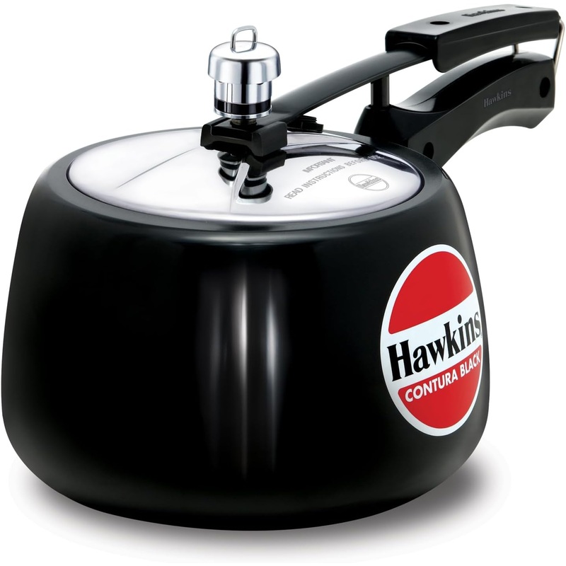 Hawkins CB30 Hard Anodised Pressure Cooker, 3-Liter, Contura Black