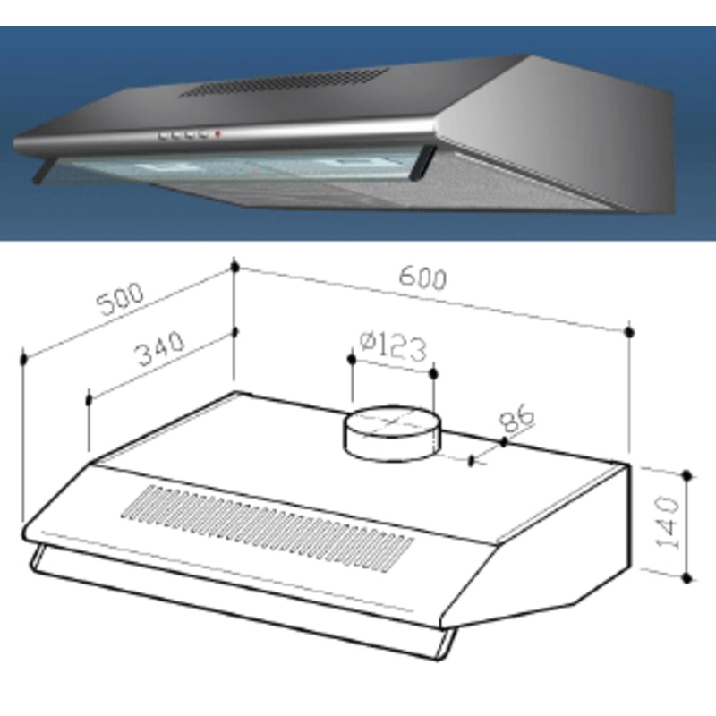 Multistar MUC30HDSS-COM Ducted or Ductless Range Hood for 220 Volts