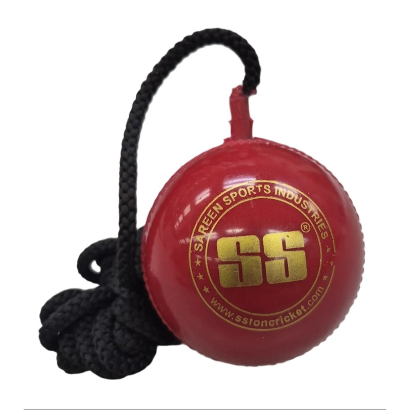 SS Hanging Ball for Cricket Bat Knocking and Practice with Reaction String (Embossed Seam)