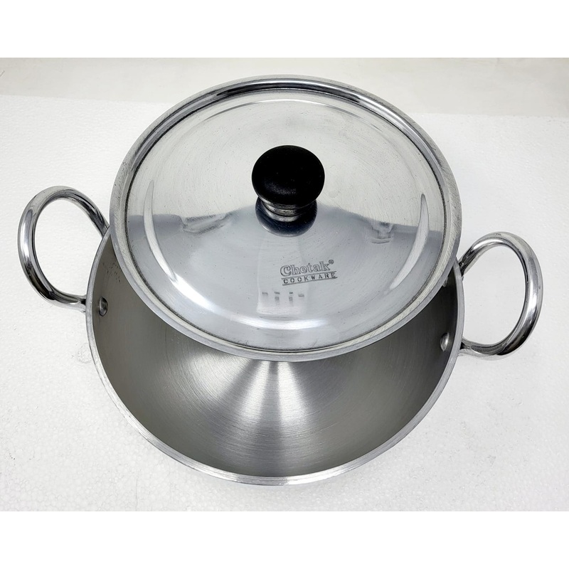 Tabakh Aluminium Kadai With Lid 24cm