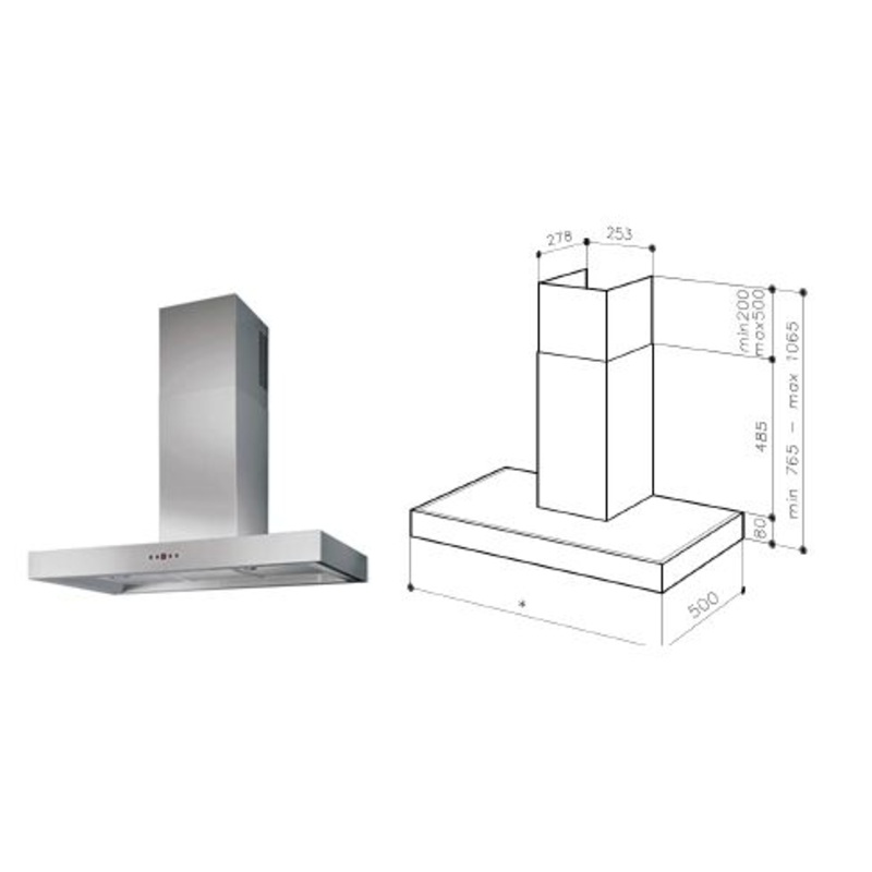 MULTISTAR MFAW48DSS-COM WALL MOUNTED HOOD FOR 220 VOLTS