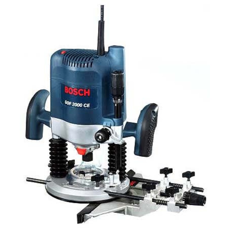 BOSCH GOF2000CE 240 VOLT ROUTER WITH MAXIMUM ROUTER CAGE STROKE: