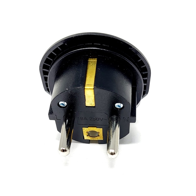 Grounded American to German Grounded Shucko Plug Adapter
