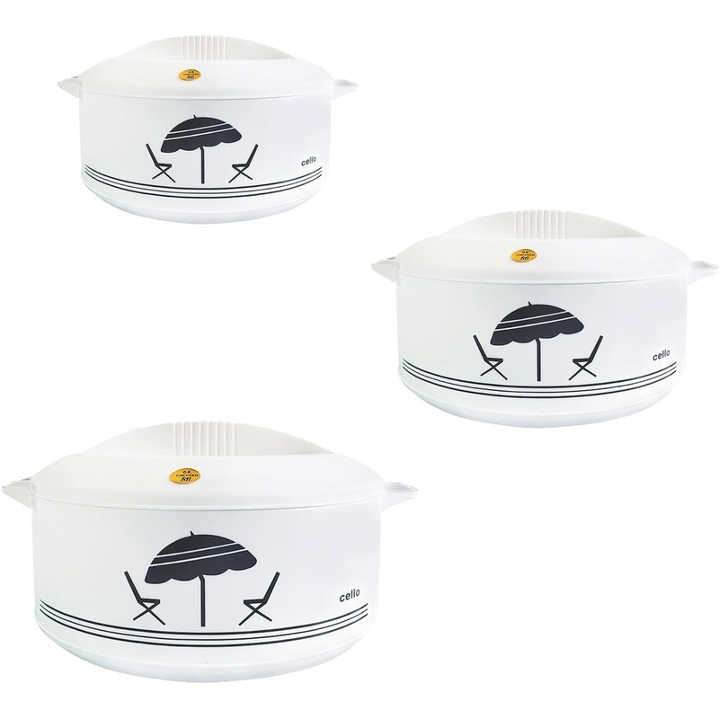 Cello 3 Piece Hot Pot Insulated Casseroles Hot Pack Food Warmer Gift Set