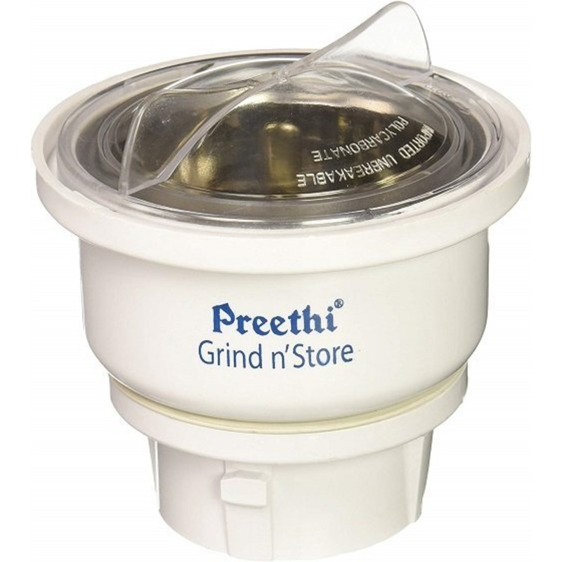 Preethi Blue Leaf Platinum Chutney Jar - 0.4 Liter Grind n Store