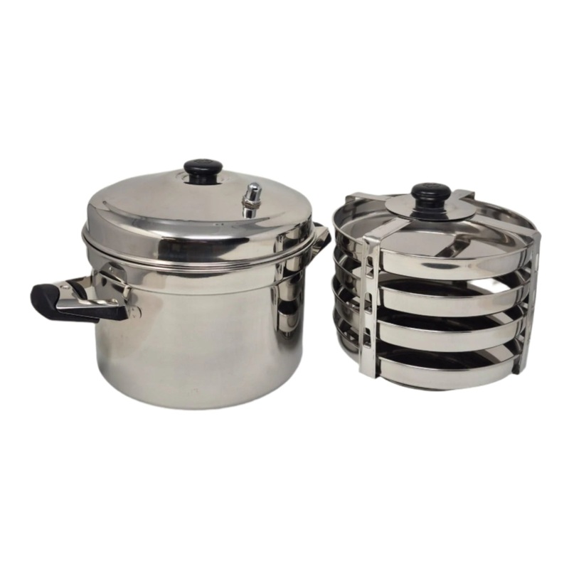 TABAKH Stainless Steel Cooker with 4-Plate Dhokla Stand