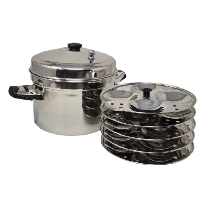 TABAKH Stainless Steel Cooker with 5-Rack Idli Stand, Makes 20 Idlys