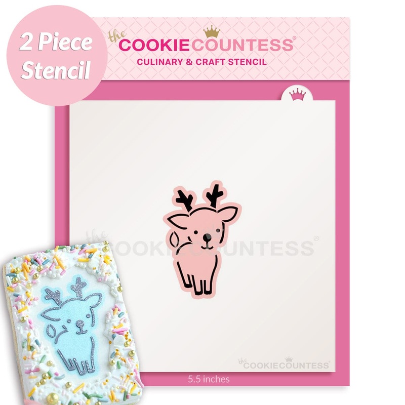 2 Piece Cute Reindeer Stencil