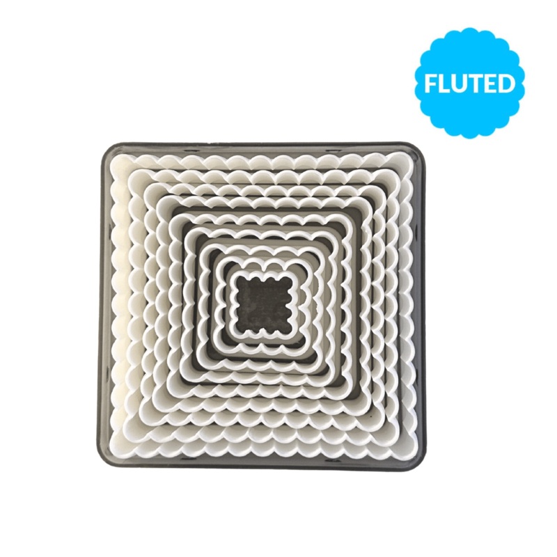 Ateco 9 Piece Cookie Cutter Set - Fluted Square