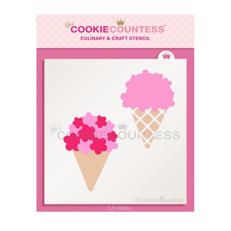 Bouquet or Ice Cream - 2 Piece Stencil