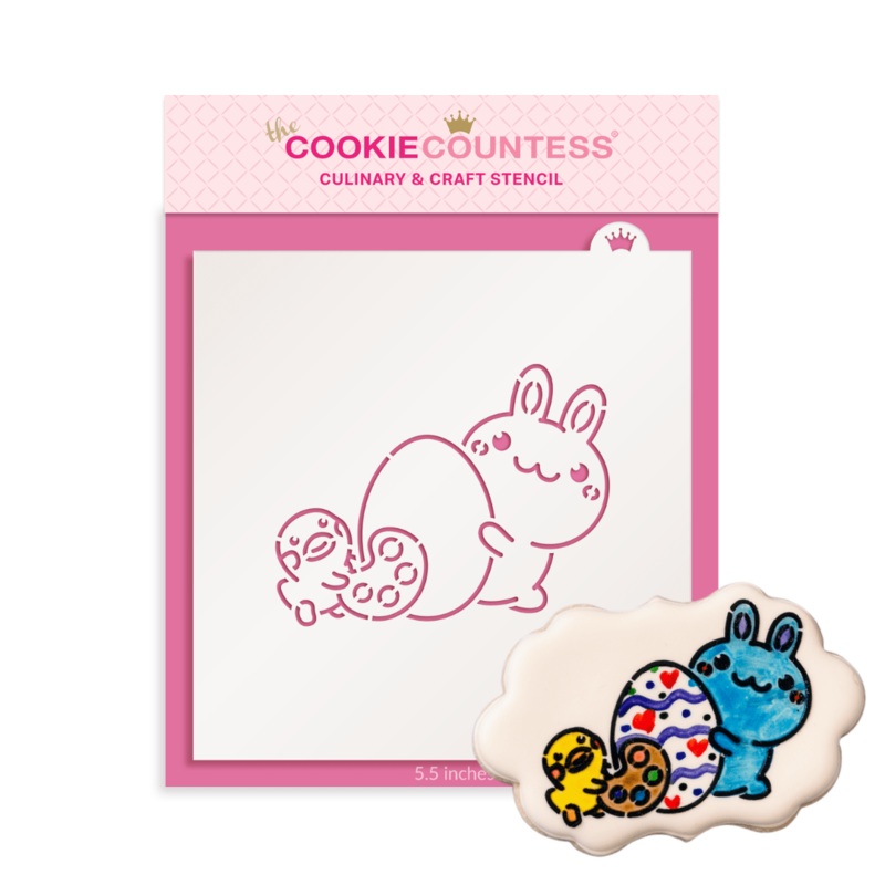 Chick and Bunny PYO Stencil