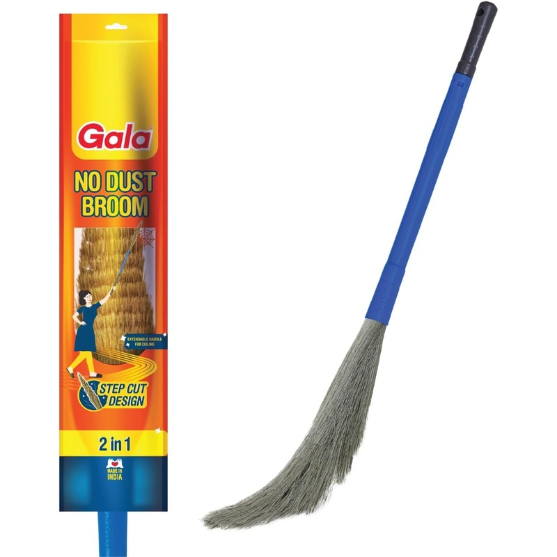 Gala No Dust Floor Broom - Freedom from Dust - Bhusa 2-in-1 with Extendable Handle
